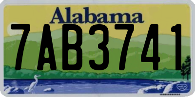 AL license plate 7AB3741