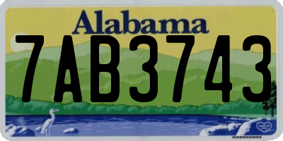 AL license plate 7AB3743