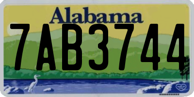 AL license plate 7AB3744