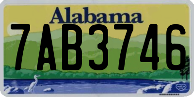 AL license plate 7AB3746