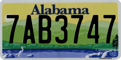 AL license plate 7AB3747