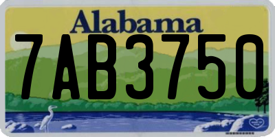 AL license plate 7AB3750