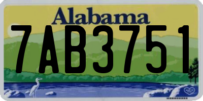 AL license plate 7AB3751