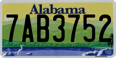 AL license plate 7AB3752