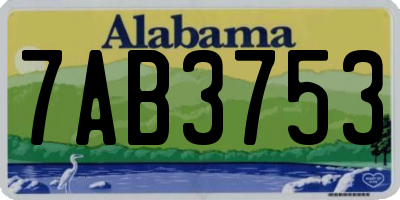 AL license plate 7AB3753