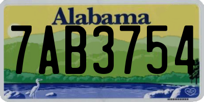 AL license plate 7AB3754