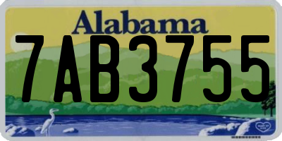 AL license plate 7AB3755