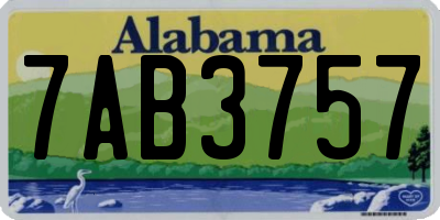 AL license plate 7AB3757