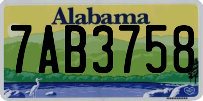 AL license plate 7AB3758