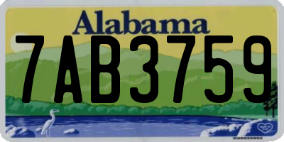 AL license plate 7AB3759