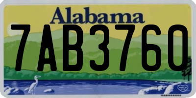 AL license plate 7AB3760