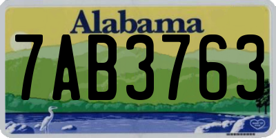 AL license plate 7AB3763