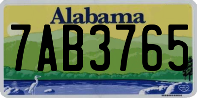 AL license plate 7AB3765