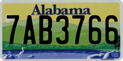 AL license plate 7AB3766