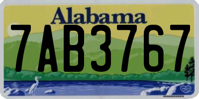 AL license plate 7AB3767