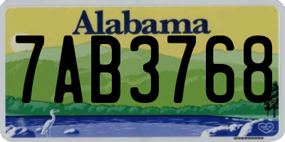 AL license plate 7AB3768