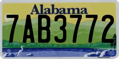 AL license plate 7AB3772