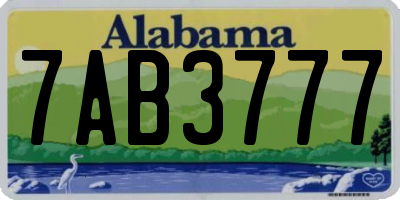 AL license plate 7AB3777