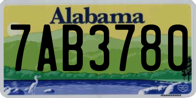AL license plate 7AB3780