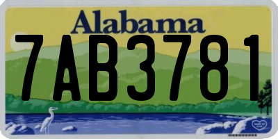 AL license plate 7AB3781