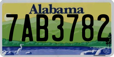 AL license plate 7AB3782