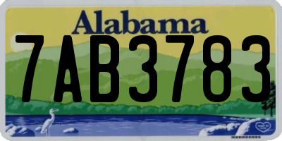AL license plate 7AB3783