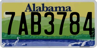 AL license plate 7AB3784