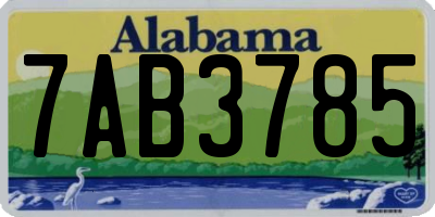 AL license plate 7AB3785