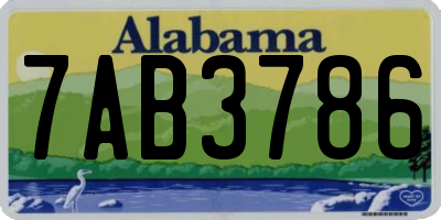 AL license plate 7AB3786
