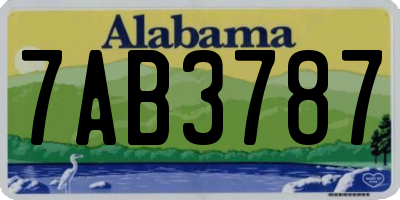 AL license plate 7AB3787