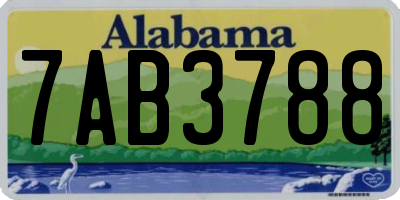 AL license plate 7AB3788