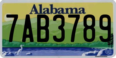 AL license plate 7AB3789