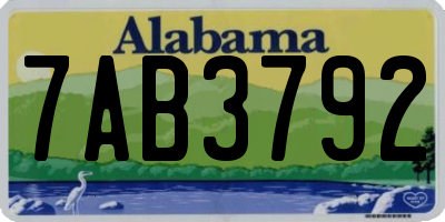 AL license plate 7AB3792