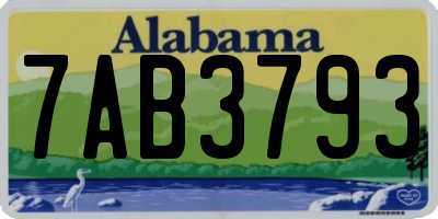 AL license plate 7AB3793