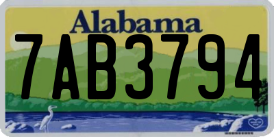 AL license plate 7AB3794