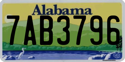 AL license plate 7AB3796