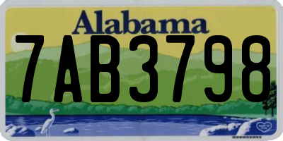AL license plate 7AB3798