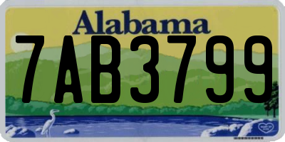 AL license plate 7AB3799
