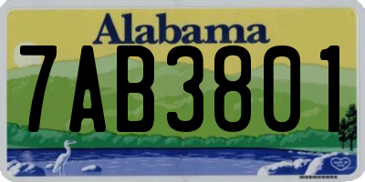 AL license plate 7AB3801