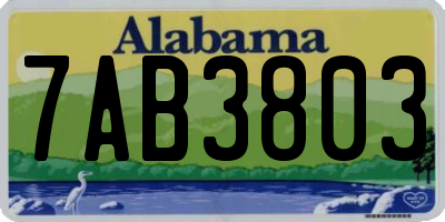 AL license plate 7AB3803