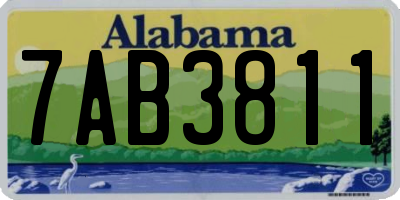 AL license plate 7AB3811