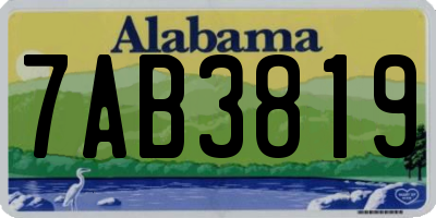 AL license plate 7AB3819