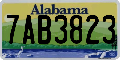 AL license plate 7AB3823