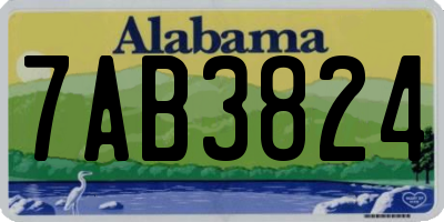 AL license plate 7AB3824