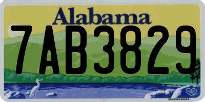 AL license plate 7AB3829