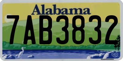 AL license plate 7AB3832