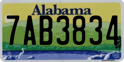 AL license plate 7AB3834