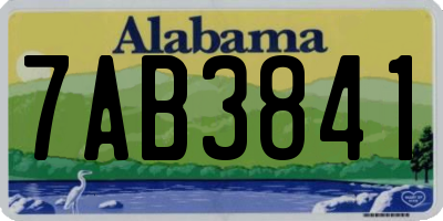 AL license plate 7AB3841
