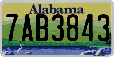 AL license plate 7AB3843