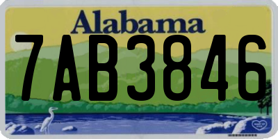 AL license plate 7AB3846
